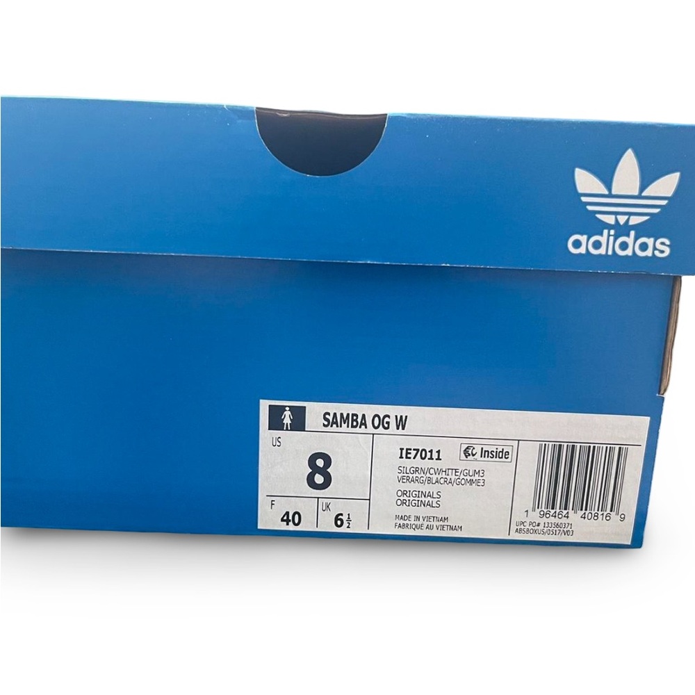 NEW! Adidas Samba OG Silver Green Gum Special Sneaker Women’s US Size 8 - Picture 9 of 10